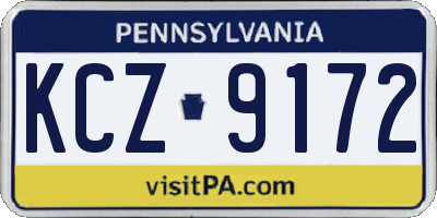 PA license plate KCZ9172