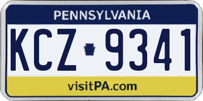 PA license plate KCZ9341
