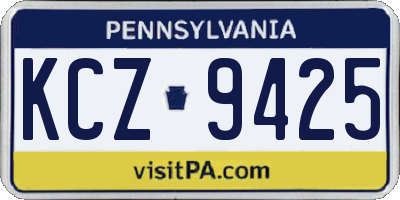 PA license plate KCZ9425
