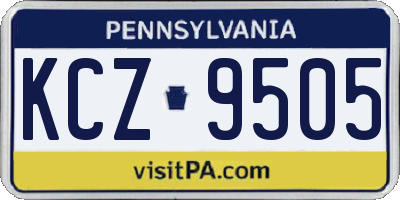 PA license plate KCZ9505