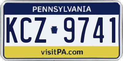 PA license plate KCZ9741