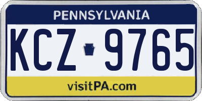 PA license plate KCZ9765