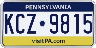 PA license plate KCZ9815