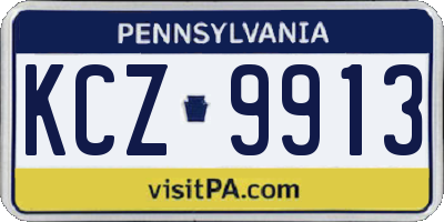 PA license plate KCZ9913