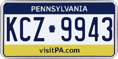 PA license plate KCZ9943