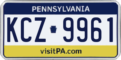 PA license plate KCZ9961