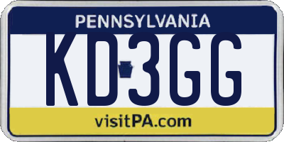 PA license plate KD3GG