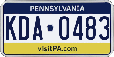 PA license plate KDA0483