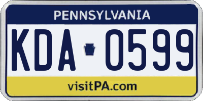 PA license plate KDA0599