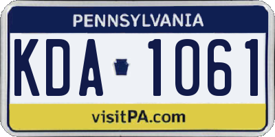 PA license plate KDA1061