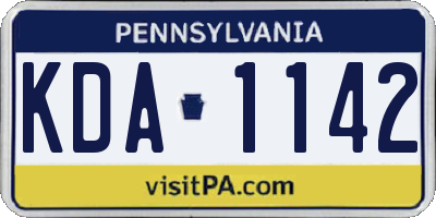 PA license plate KDA1142