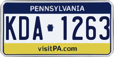 PA license plate KDA1263