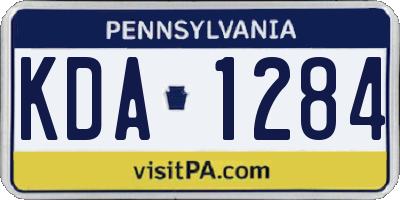 PA license plate KDA1284