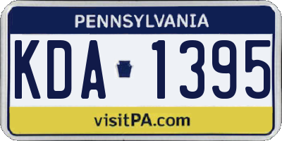 PA license plate KDA1395