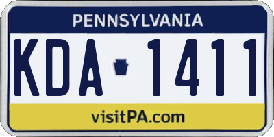 PA license plate KDA1411