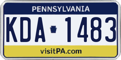 PA license plate KDA1483