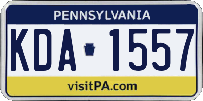 PA license plate KDA1557