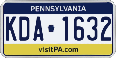 PA license plate KDA1632