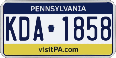 PA license plate KDA1858