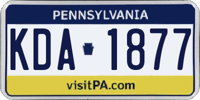 PA license plate KDA1877