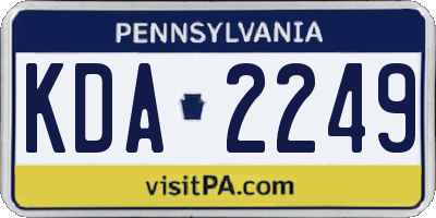 PA license plate KDA2249