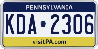 PA license plate KDA2306