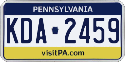 PA license plate KDA2459
