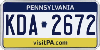 PA license plate KDA2672