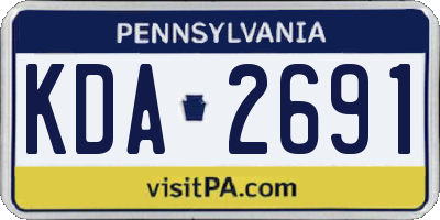 PA license plate KDA2691