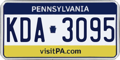 PA license plate KDA3095