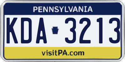 PA license plate KDA3213