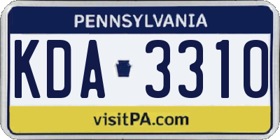 PA license plate KDA3310