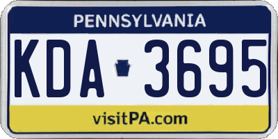 PA license plate KDA3695