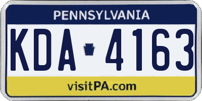 PA license plate KDA4163