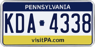 PA license plate KDA4338