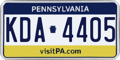 PA license plate KDA4405