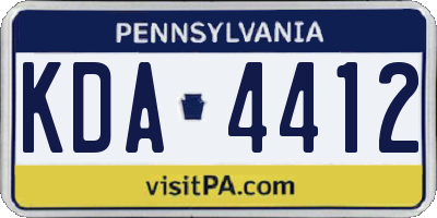 PA license plate KDA4412