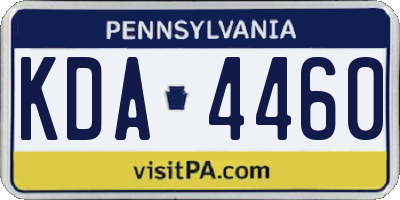 PA license plate KDA4460