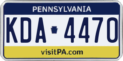 PA license plate KDA4470