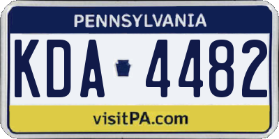 PA license plate KDA4482