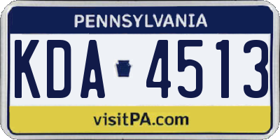 PA license plate KDA4513