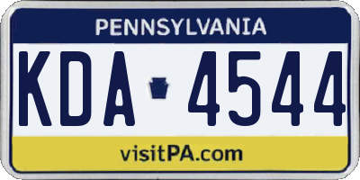 PA license plate KDA4544