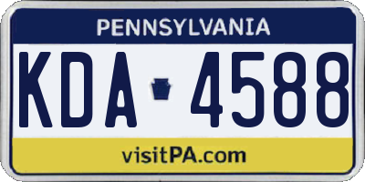 PA license plate KDA4588