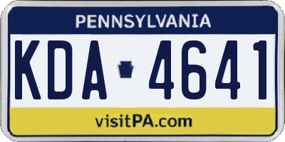 PA license plate KDA4641