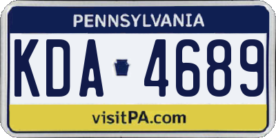 PA license plate KDA4689