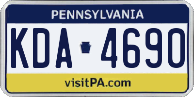 PA license plate KDA4690