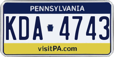PA license plate KDA4743