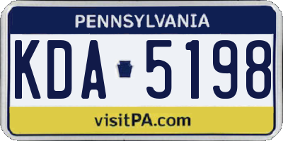 PA license plate KDA5198