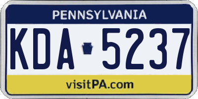 PA license plate KDA5237
