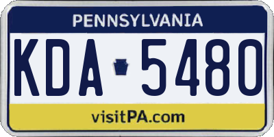 PA license plate KDA5480